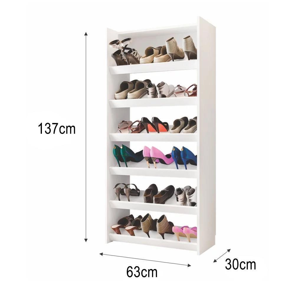 Sapateira Vertical Armário Multiuso Brunet L03 Branco - Mpozenato - 4