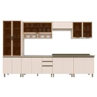 Cozinha Modulada Connect 9 Peças 33 Aéreos + 3 Balcões + 1 Paneleiro+ 2 Complementos C5p86 Off White2 Aéreos + 1 Balcão + 1 Complemento