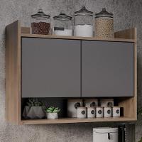 Armário De Cozinha Aéreo 71cm 2 Portas 1 Nicho Ceci Z34 Freijó/grafite - Mpozenato - 2