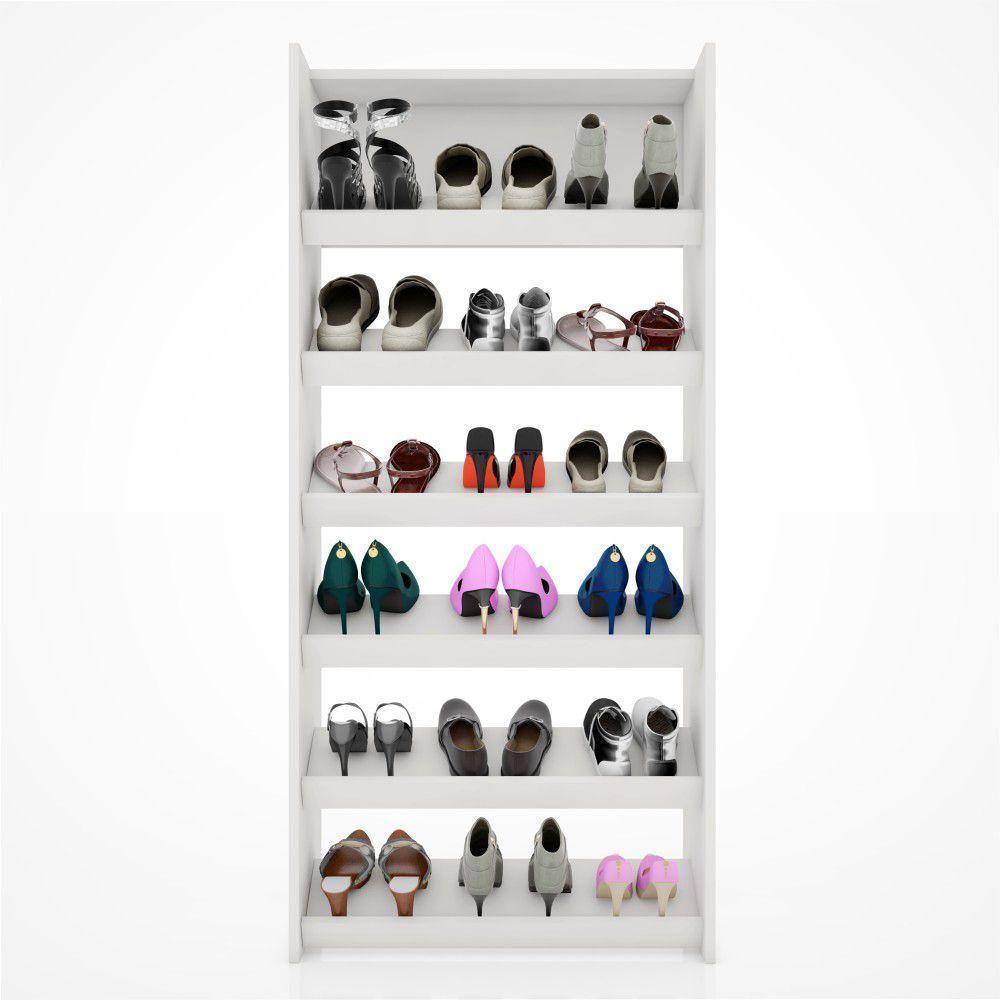 Armário Sapateira Multiuso Paris - Lumil Móveis Branco - 1