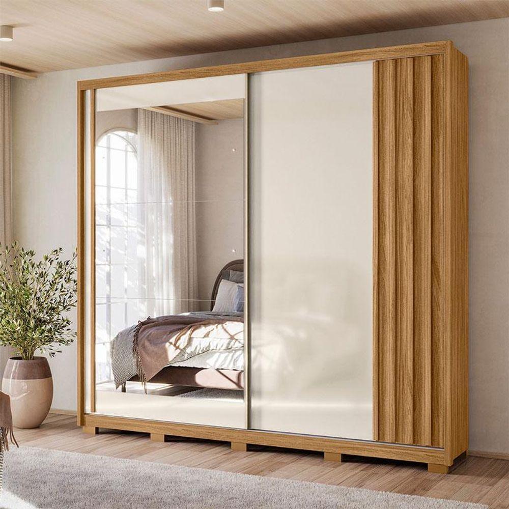 Guarda Roupa Casal Dhara E Cômoda Texas Freijó Off White - Moval - 8