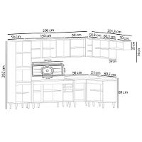 Armário De Cozinha Modulada De Canto 8 Peças Cp09 Balcão Com Pia Inox Castanho/preto - Lumil