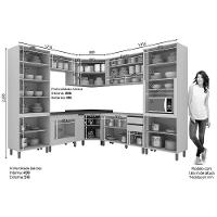 Cozinha 13 Peças (4 Armários + 2 Paneleiros + 4 Balcões + 3 Complementos) C6p15 Duna-cristal - 8