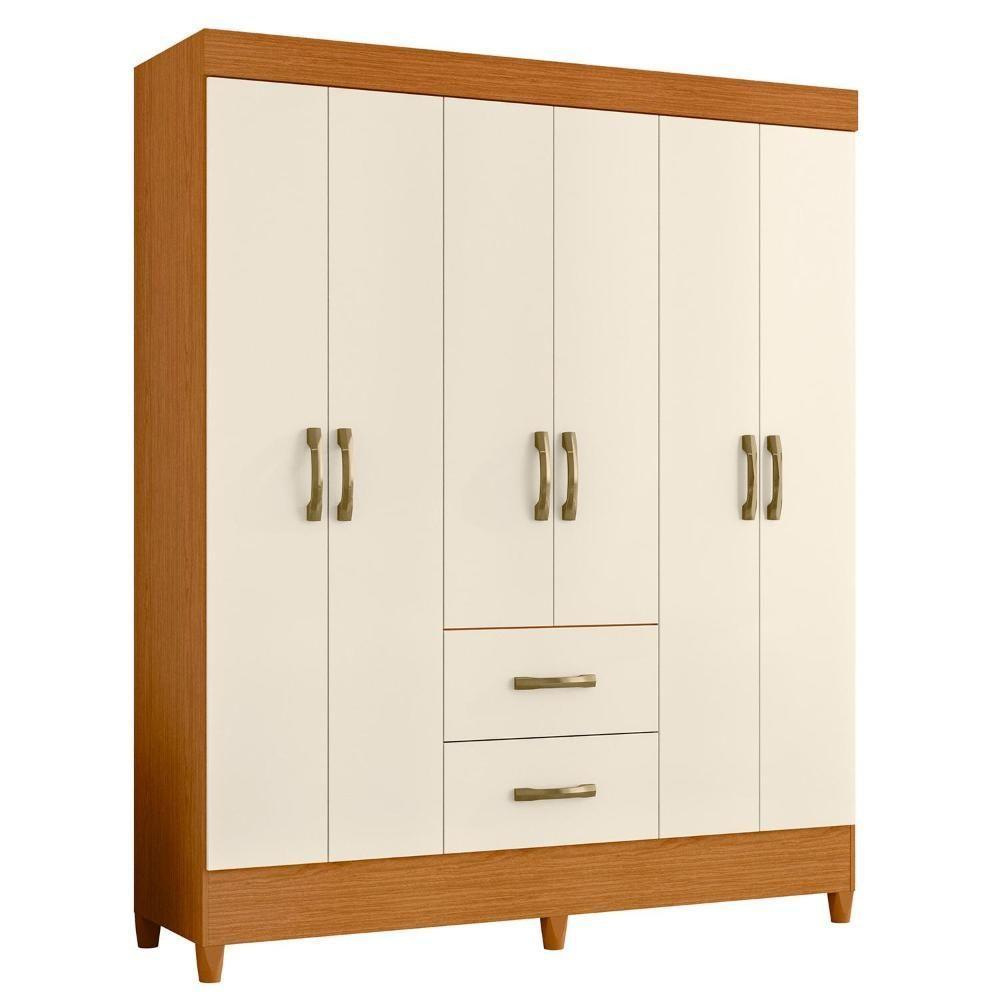 Guarda Roupa Mobi 6 Portas E 2 Gavetas Cinamomo-off White - Móveis Albatroz Cinamomo-off White - 1