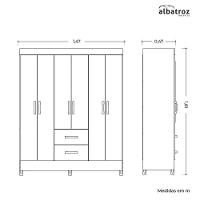 Guarda Roupa Mobi 6 Portas E 2 Gavetas Cinamomo-off White - Móveis Albatroz Cinamomo-off White - 4