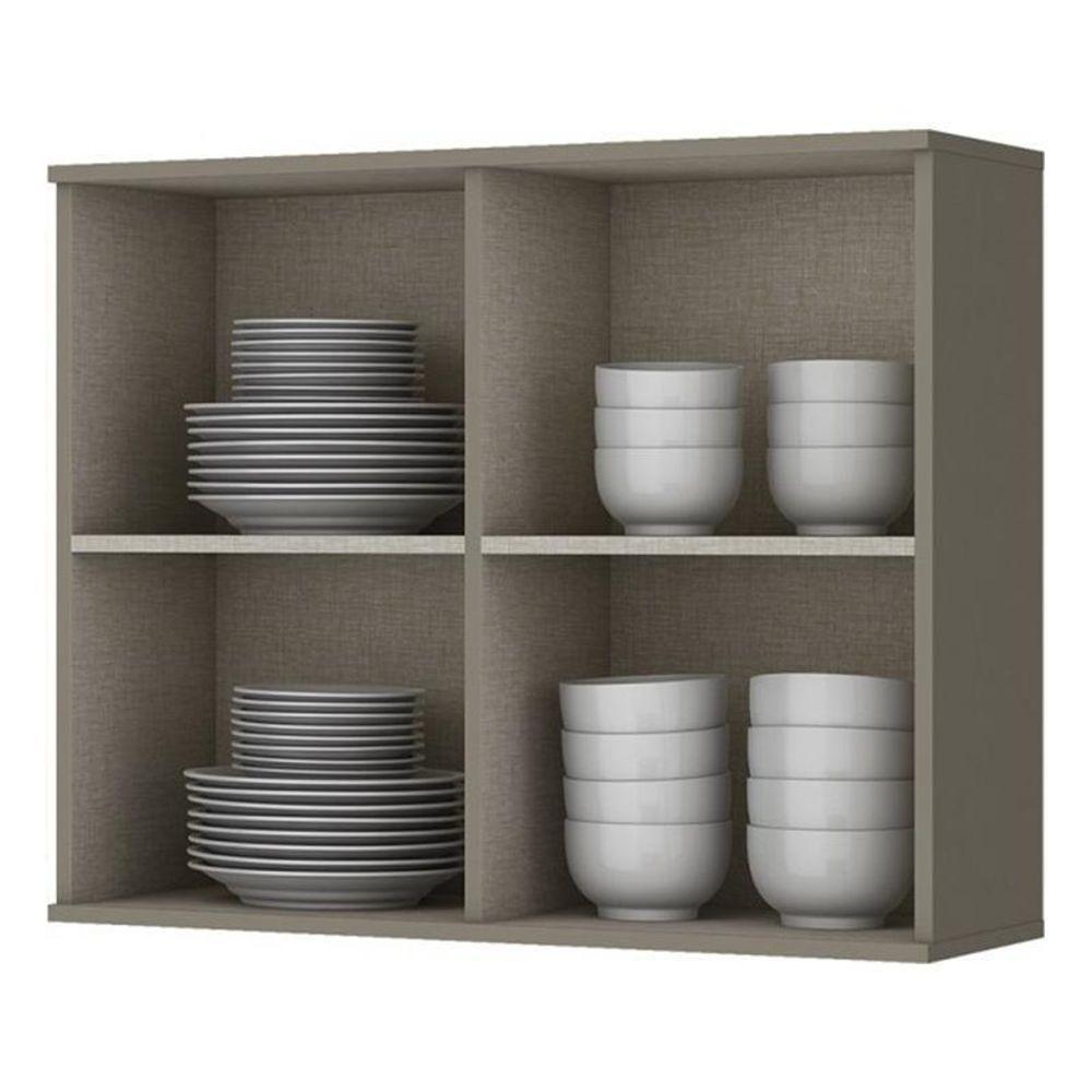 Armário Aéreo 2 Portas Vidro 80cm Connect Duna - Móveis Henn Duna - 3