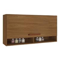 Armário Aéreo Monza 120cm 1 Porta Basculante Freijó Com Nichos - Indékes Freijó - 1