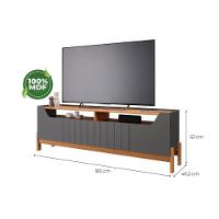 Home P/ Tv Até 70 Pol Moema/maragogi Ripado C/ 4 Portas E Pés 180x197cm Off White/nature - Permóbili