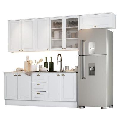Cozinha Completa Americana 5 Peças Branco Com Vidro - Móveis Henn Branco