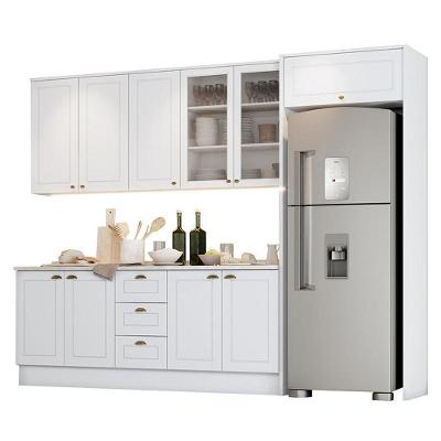 Cozinha Completa Americana 5 Peças Com Lateral Branco - Móveis Henn Branco