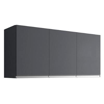 Armário Aéreo 120cm 3 Portas Andréia Cinza - Ajl Móveis