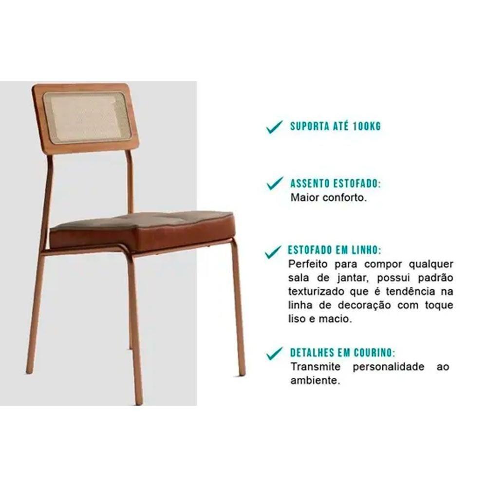 Cadeira Sala De Jantar 1741 Kit 6 Uni Preto-grafite - Preto - Carraro - 2