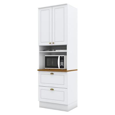 Torre Quente 1 Forno Americana Branco Com Tampo Nature - Móveis Henn Branco-nature