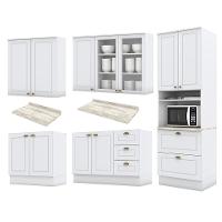 Cozinha Completa Americana 5 Peças Branco Com Torre Quente 1 Forno - Móveis Henn Branco - 3