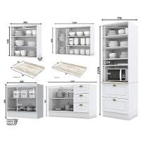 Cozinha Completa Americana 5 Peças Branco Com Torre Quente 1 Forno - Móveis Henn Branco