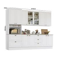 Cozinha Completa Americana 5 Peças Branco Com Torre Quente 1 Forno - Móveis Henn Branco - 5