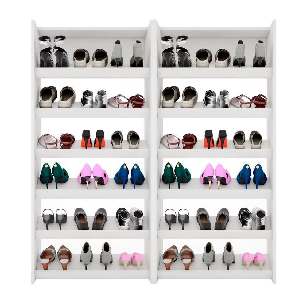 Sapateira Vertical Kit 2 Armário Multiuso Brunet L03 Branco - Mpozenato - 1