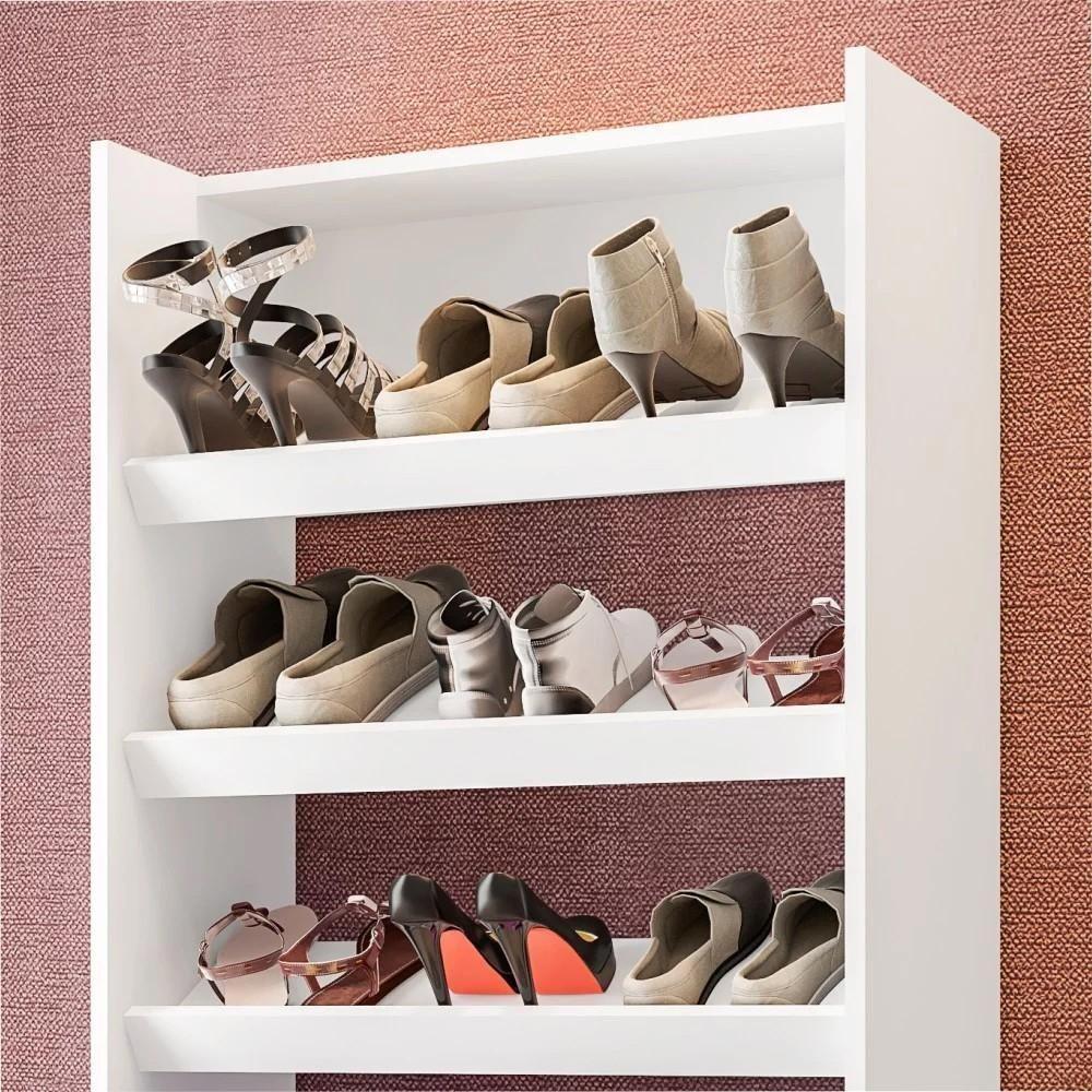 Sapateira Vertical Kit 2 Armário Multiuso Brunet L03 Branco - Mpozenato - 6