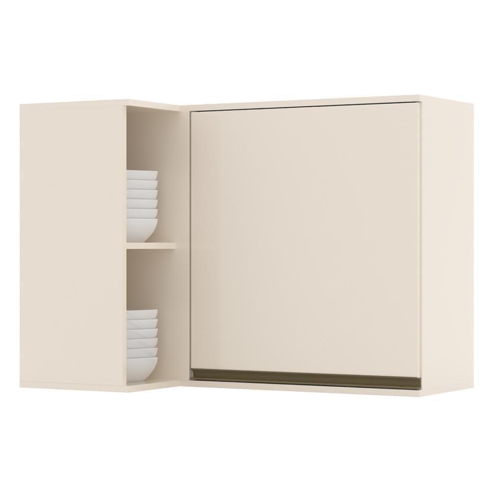 Armário Aéreo Canto Reto 1 Porta Connect Off White - Móveis Henn Off White - 1