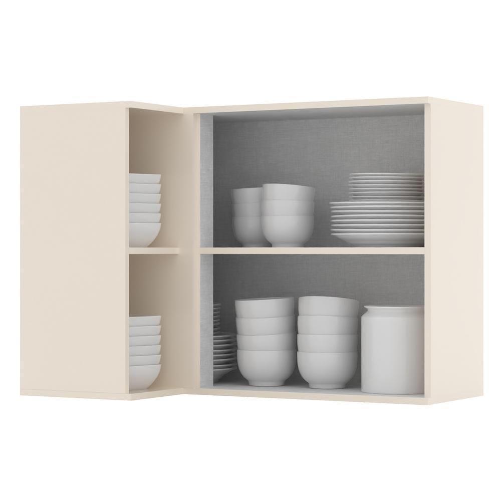 Armário Aéreo Canto Reto 1 Porta Connect Off White - Móveis Henn Off White - 2