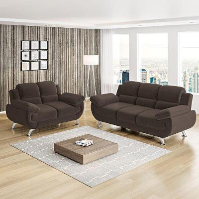 Conjunto De Sofá 2 E 3 Lugares Suede Café Avalon Linoforte Café