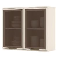 Armário Aéreo 2 Portas Vidro 80cm Connect Off White - Móveis Henn Off White - 1