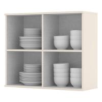 Armário Aéreo 2 Portas Vidro 80cm Connect Off White - Móveis Henn Off White - 2