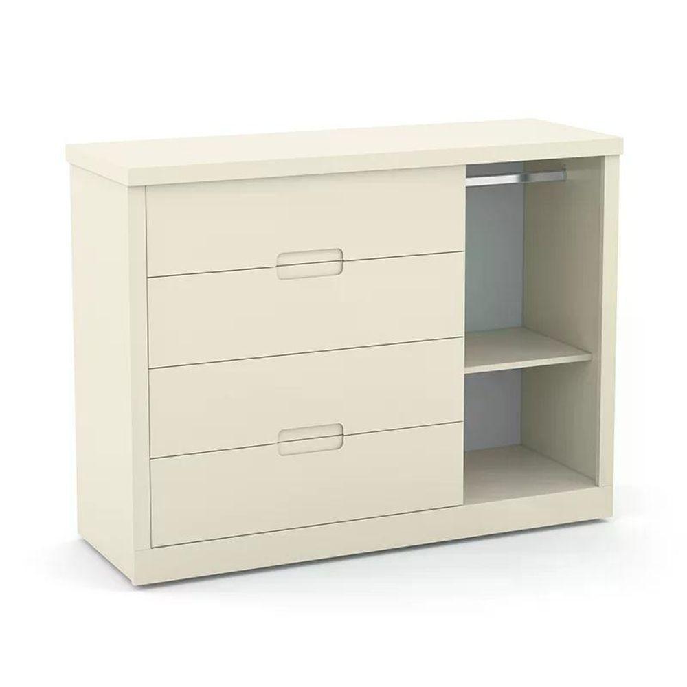 Cômoda Infantil Tutto New 1 Porta E 4 Gavetas Off White - Matic Móveis Off White - 2