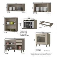 Cozinha Modulada Connect 7 Peças Duna-cristal Com Balcão Forno - Móveis Henn Duna-cristal