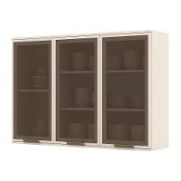 Armário Aéreo 3 Portas De Vidro 120cm Connect Off White - Móveis Henn Off White - 1