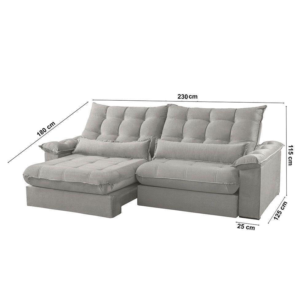 Sofá Classic Linho 02 Módulos 90 Cm B25 Cm Meu Sofá Online A230 Linho Cinza - 6