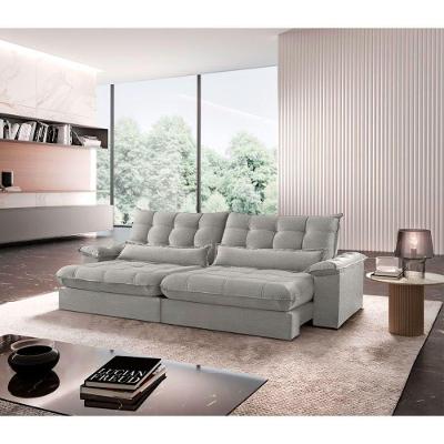 Sofá Classic Linho 02 Módulos 90 Cm B25 Cm Meu Sofá Online A230 Linho Cinza
