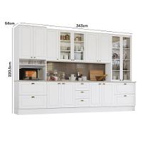 Cozinha Completa Americana 6 Peças Branco Com Torre Quente 1 Forno - Móveis Henn Branco - 4