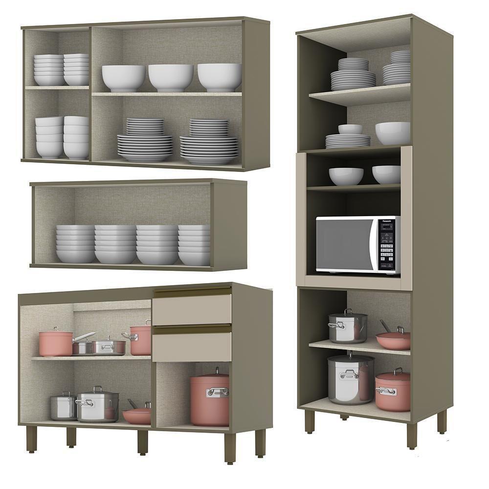 Cozinha Completa 4 Peças Connect Duna-cristal Com Torre Quente 1 Forno - Móveis Henn Duna-cristal - 4