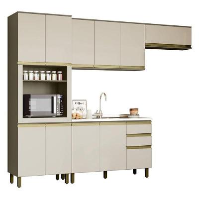 Cozinha Modulada Connect 7 Portas 2 Gavetas MDF 271.5cm Branco com Torre Quente