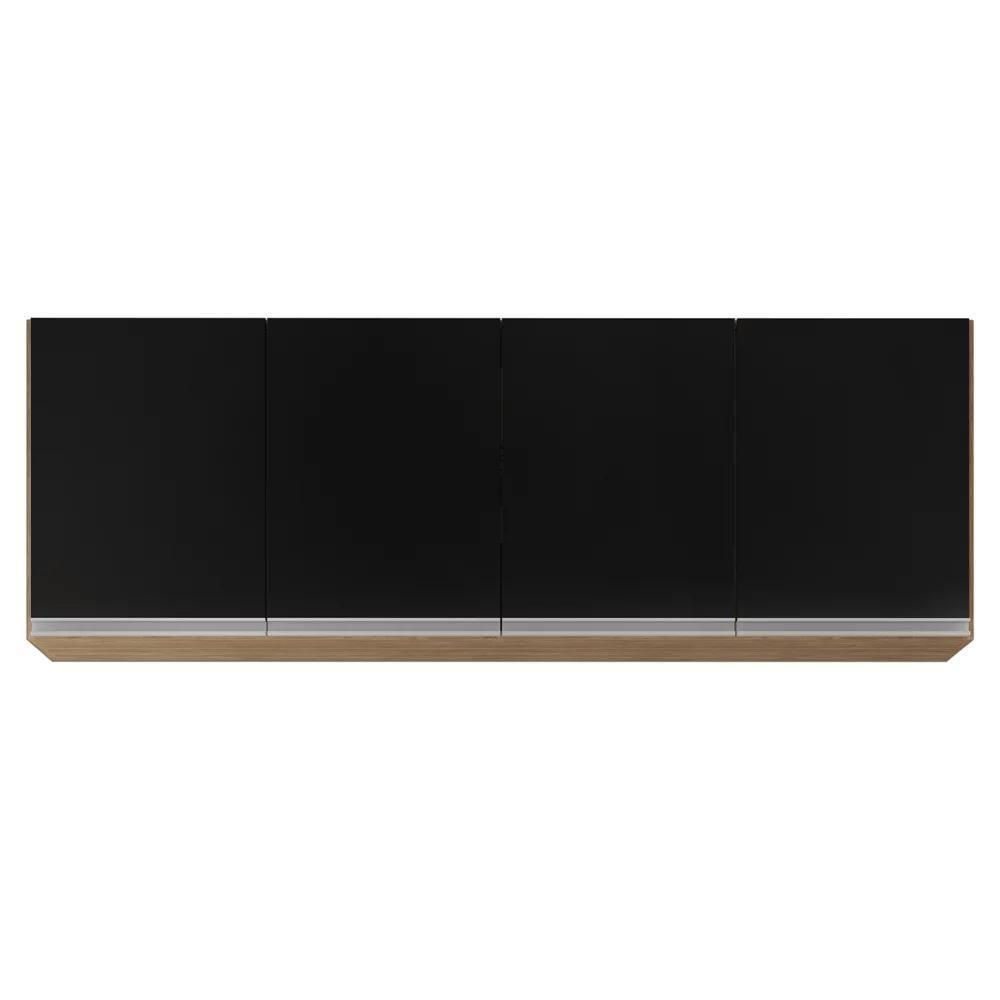 Armário De Cozinha Modulado De Canto 7 Peças Cp36 Com Pia Inox Castanho/preto - Lumil - 10