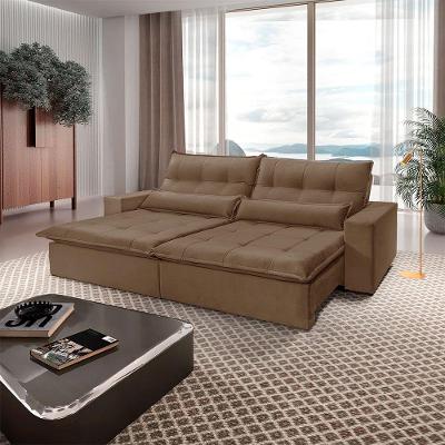 Sofá Grecia Veludo 02 Módulos De 120m B25cm Meu Sofá Online B016 Veludo Marrom