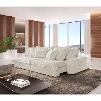 Sofá Luz Linho 02 Módulos De 100m B25cm Meu Sofá Online A302 Linho Branco - 1