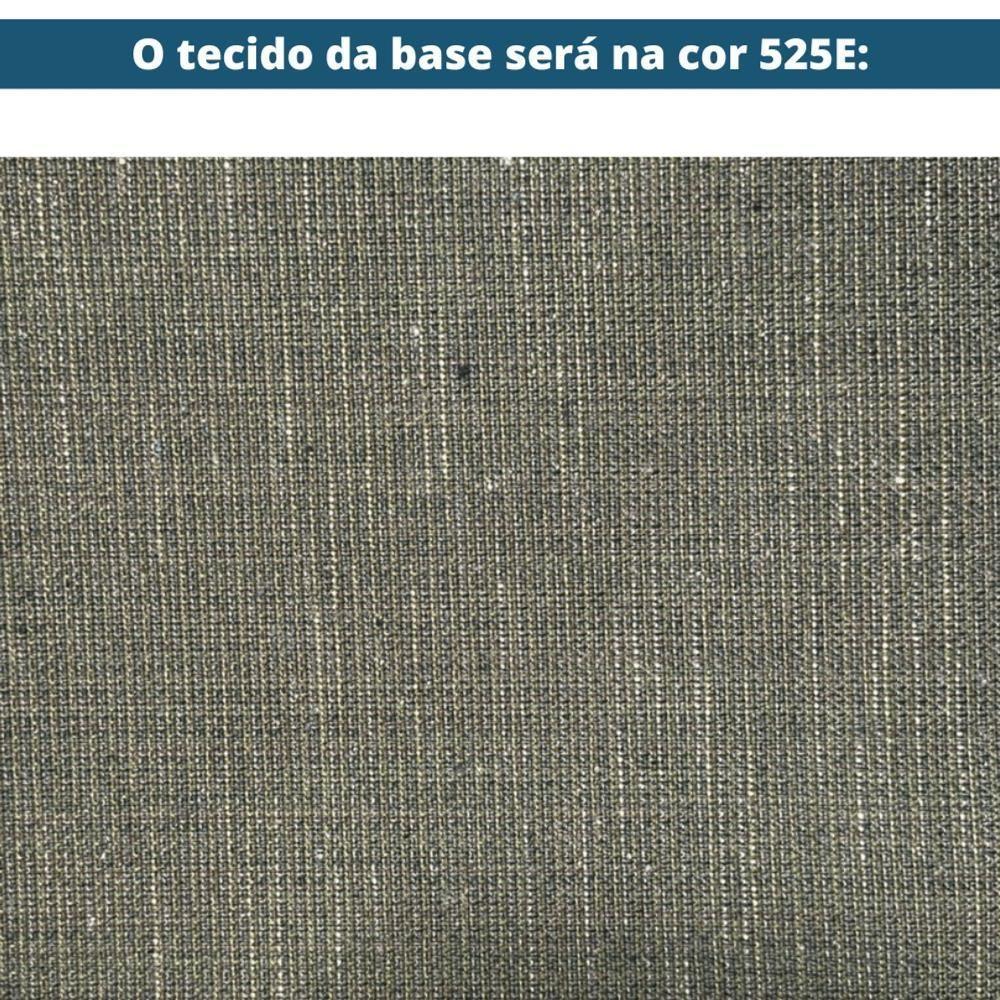 Puff Blendi Ozki Madeira Eucalipto Cedro Tecido Composê Cinza E Verde Corda Redonda Verde - 6