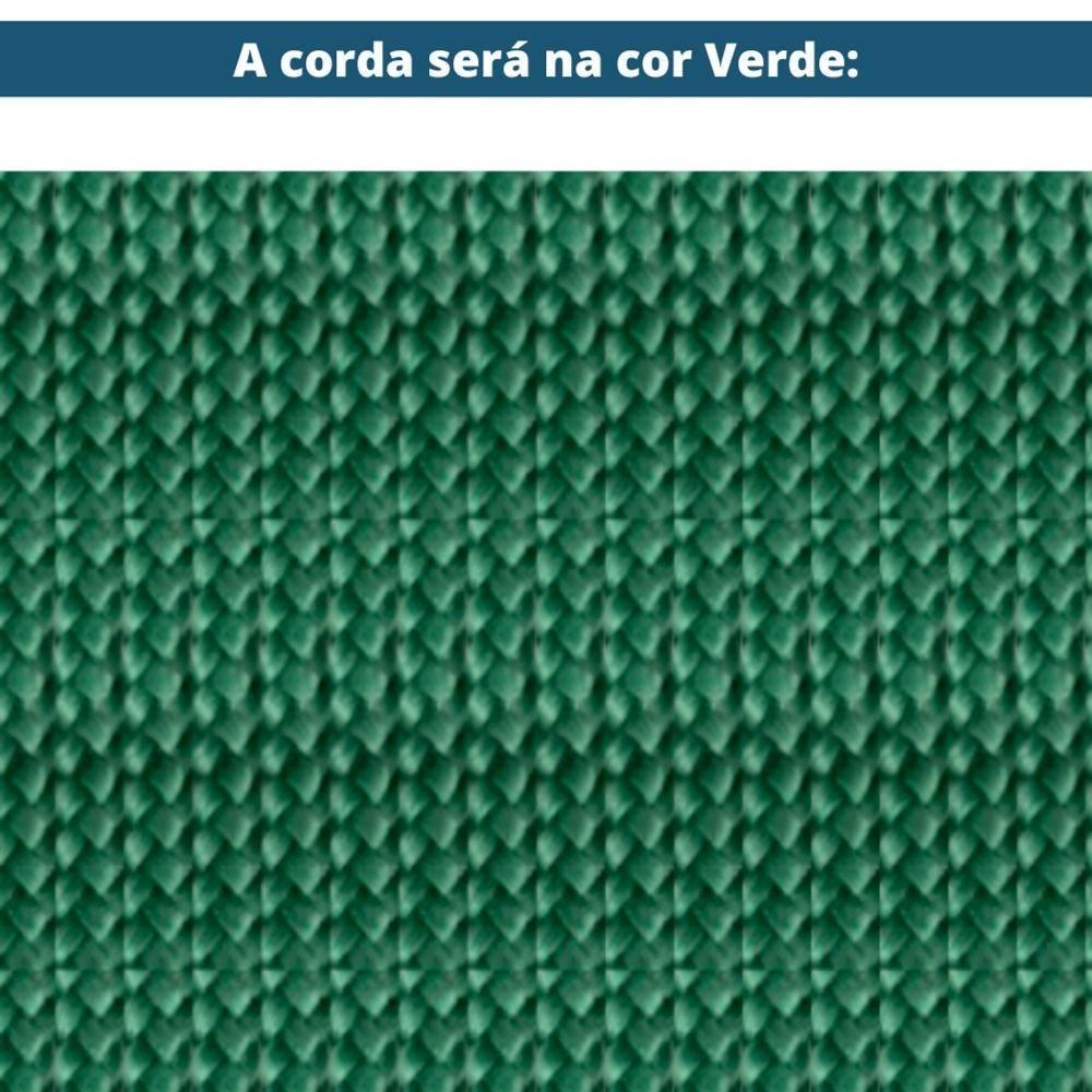 Puff Blendi Ozki Madeira Eucalipto Cedro Tecido Composê Cinza E Verde Corda Redonda Verde - 7