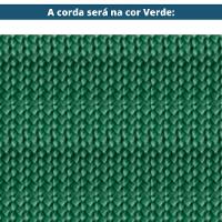 Puff Blendi Ozki Madeira Eucalipto Cedro Tecido Composê Cinza E Verde Corda Redonda Verde - 7