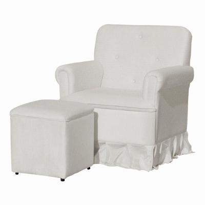 Poltrona Balanço De Amamentação Quarto Com Puff Olivia Suede Suede Bege