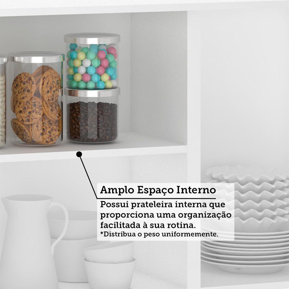 Armário Aéreo 120cm 3 Portas Dora Luciane Móveis Branco/preto - 6