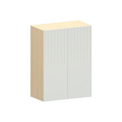 Armário Aéreo 60cm 2 Pts Aura Luciane Móveis Carvalho/cinza Cristal