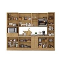 Cozinha Modulada Completa Com Bancada Ilha 8 Peças Com Tampo Freijó/freijó Brasil - 3