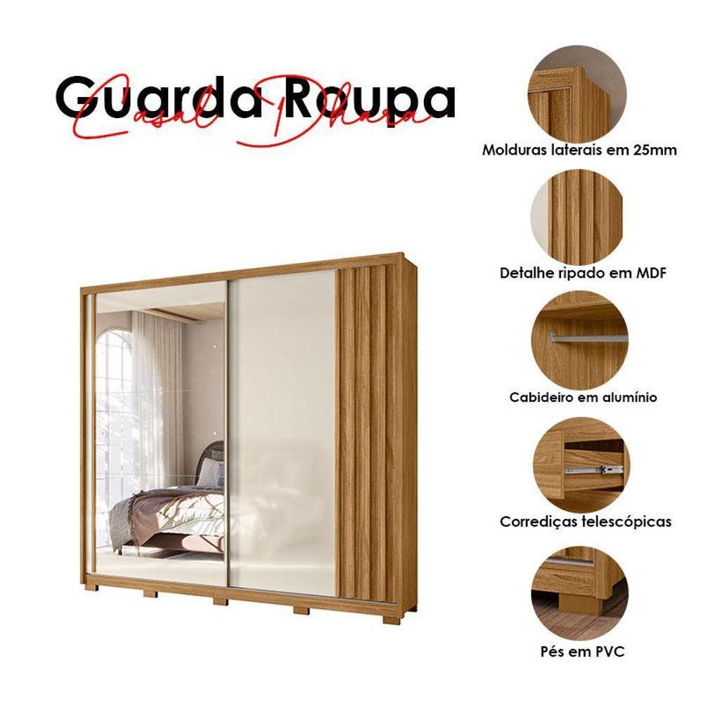 Guarda Roupa Casal Dhara E Cômoda Vênus Freijó Off White - Moval - 6