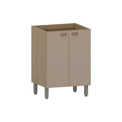 Balcão De Cozinha Sem Tampo 60cm 2 Portas Classic Luciane Mó Freijó/petala Rosa