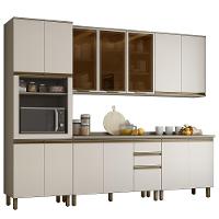 Cozinha Completa 6 Peças Connect Duna-cristal Com Aéreo 3 Portas Vidro - Móveis Henn Duna-cristal - 1