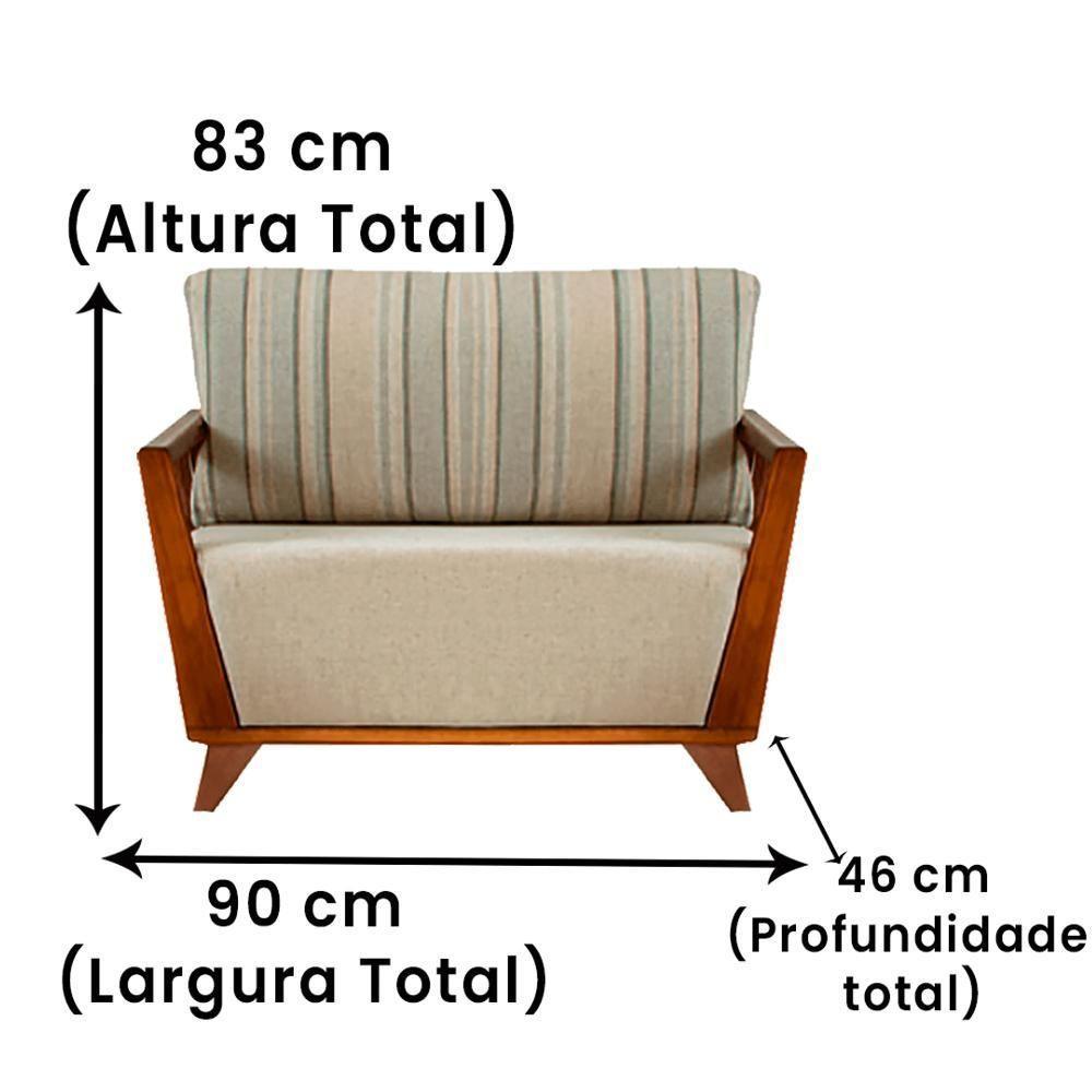Poltrona Odara Ozki Com Braços Madeira Eucalipto Cedro Tecido Bege Corda Redonda Rami - 2
