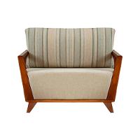 Poltrona Odara Ozki Com Braços Madeira Eucalipto Cedro Tecido Bege Corda Redonda Rami - 1